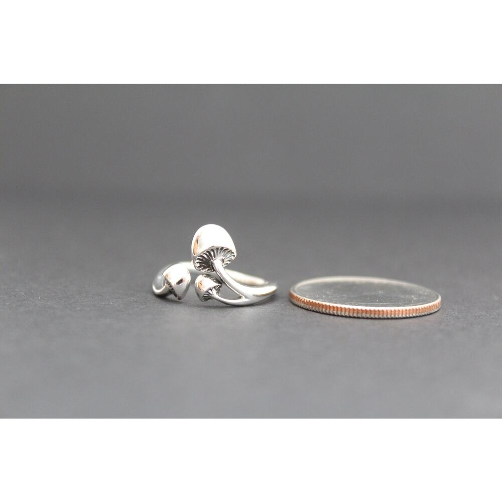 Sterling Silver Adjustable Mushroom Ring. Silver … - image 5
